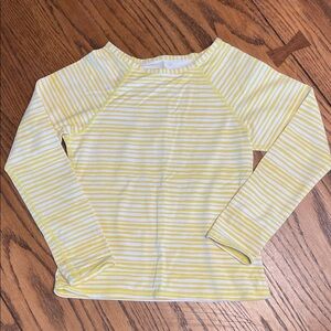 Garnet Hill Kids Yellow and White Striped Swim/sun Shirt size 4